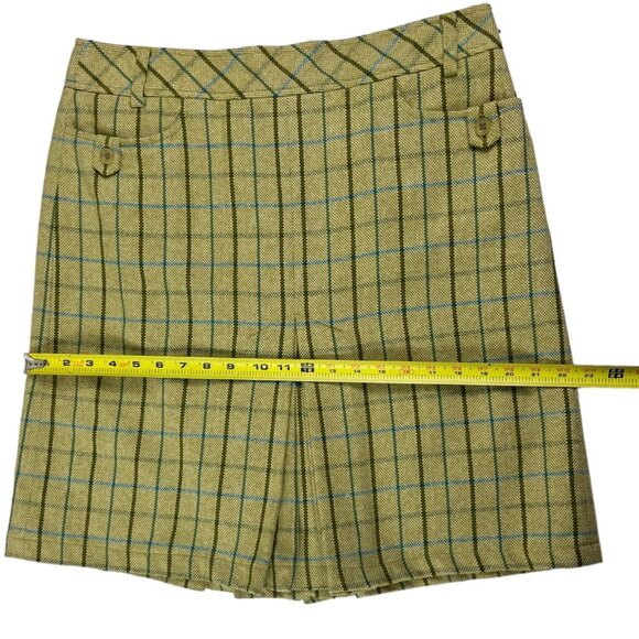Ann Taylor LOFT Wool Blend Lined Windowpane Plaid Box Pleat Skirt Y2K Size 12 - Picture 6 of 15